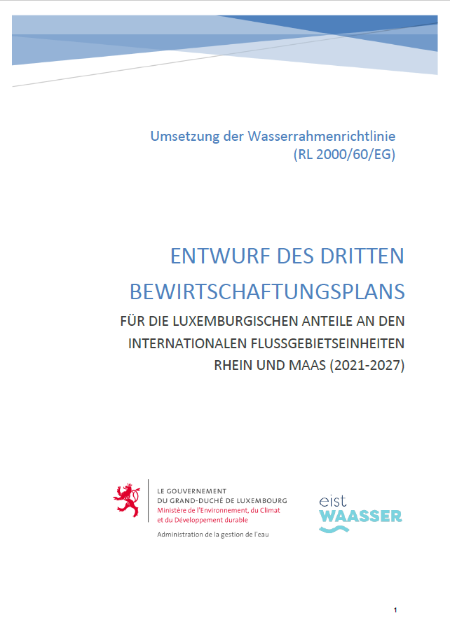 Der nationale Bewirtschaftungsplan nach Wasserrahmenrichtlinie (2021-2027) Der nationale Bewirtschaftungsplan nach Wasserrahmenrichtlinie (2021-2027)